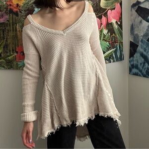 free people fairy cream long sleeve sweater